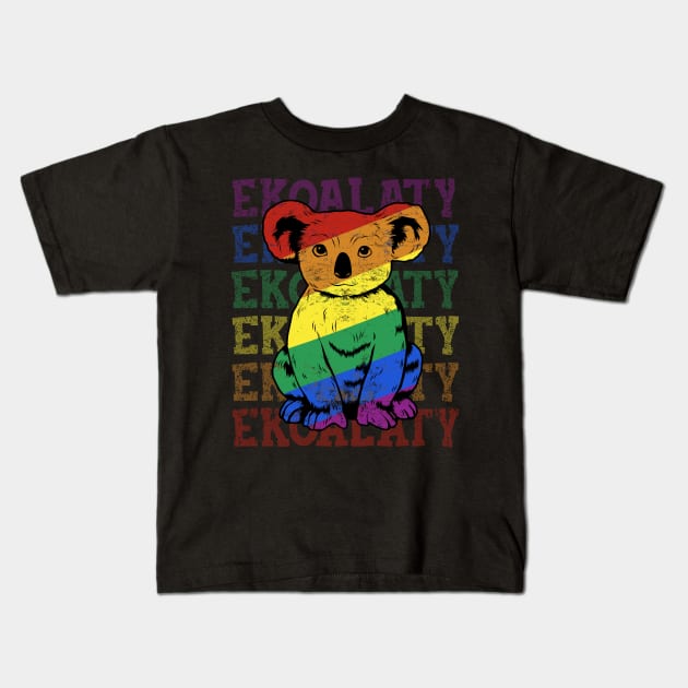 Equality Women LGBT Men Koala Gay Pride Homosexual Kids T-Shirt by PomegranatePower